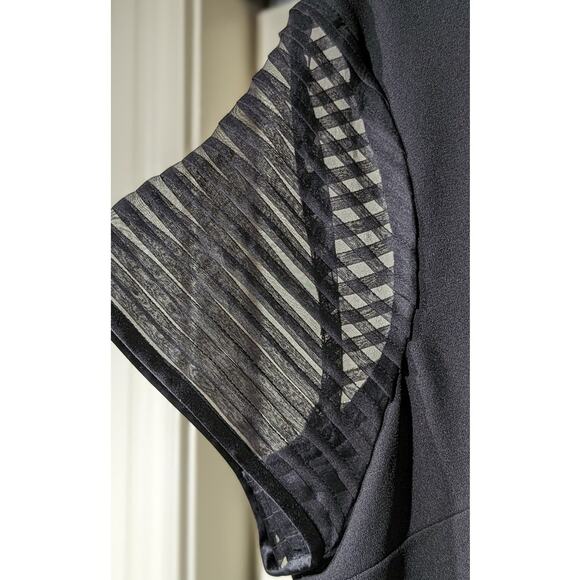 Talbots NWT Maxi Length Black Formal Dress With Sheer Short Sleeves Womens Sz 16 - Picture 4 of 16